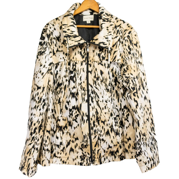 Women's Plus Size 3X STUDIO WORKS Animal Print Lightweight Spring Dressy Jacket - Picture 1 of 5
